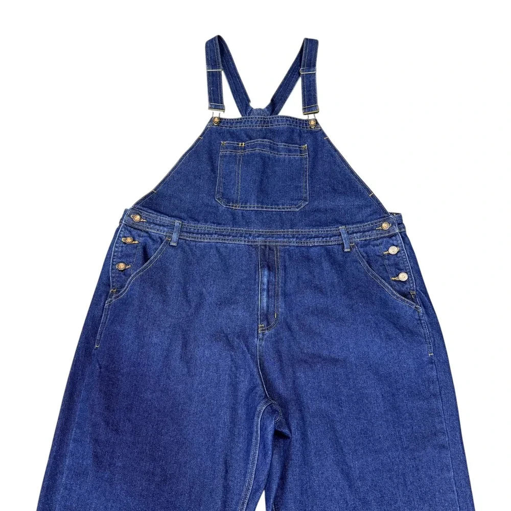 RUNCATI Dark‎ Wash Denim Bib Overalls Baggy Relaxed Fit Carpenter Work Mens XXL